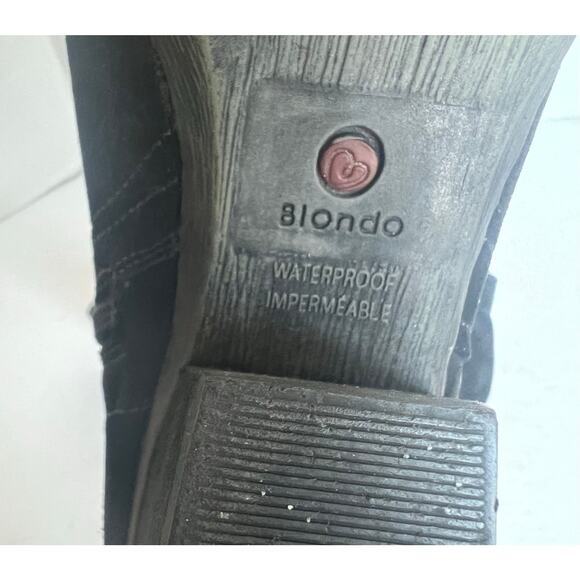 Blondo Valli 2.0 Black Suede Waterproof Zip Ankle Booties 8M - Picture 12 of 12